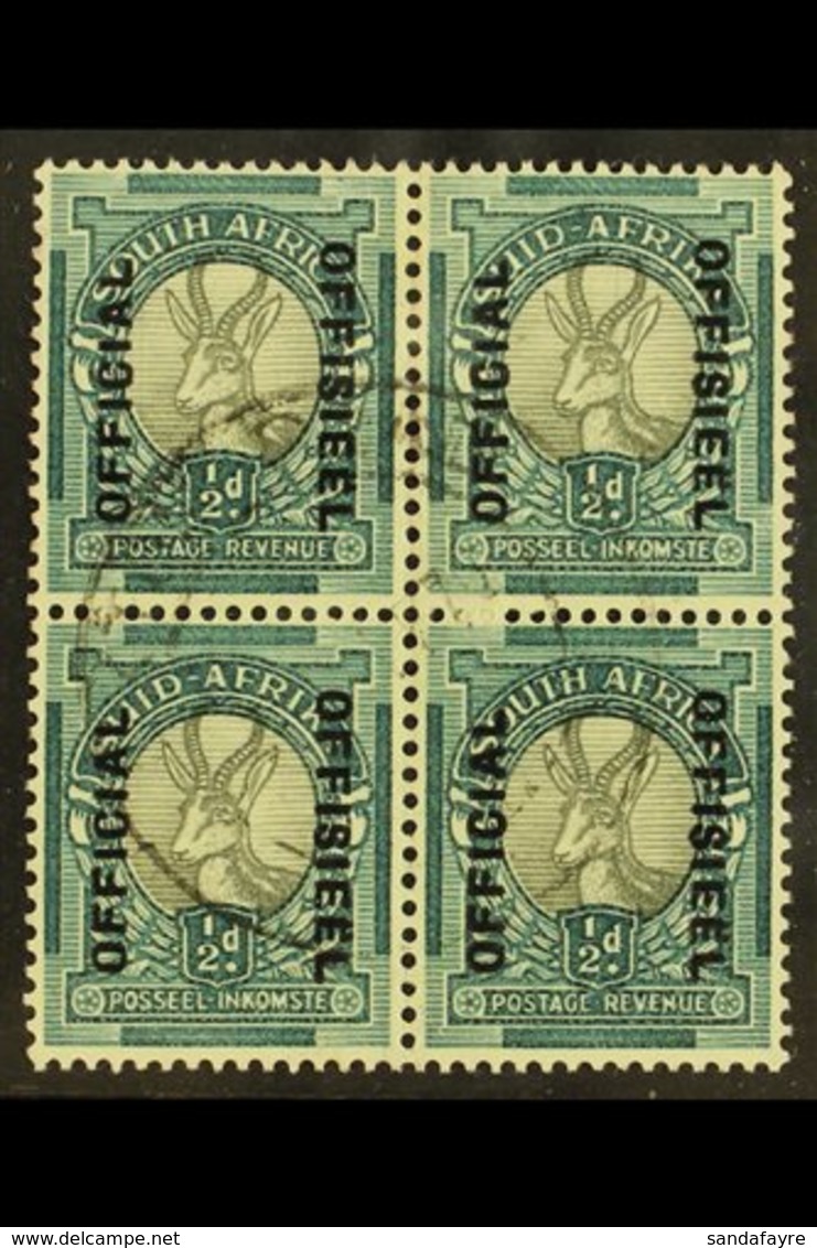 OFFICIALS 1937-44 ½d Grey & Blue-green, Up & Down Overprint, Block Of 4, SG O32 Very Fine Used. For More Images, Please  - Ohne Zuordnung