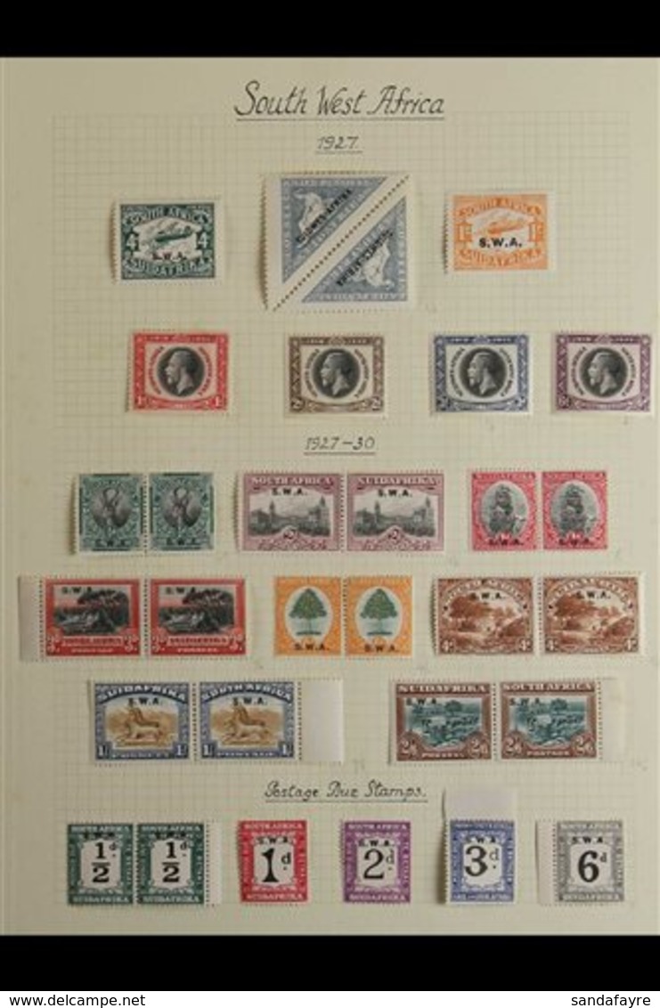 1927-1952 VERY FINE MINT COLLECTION On Leaves, All As Horizontal Pairs/units Where Appropriate, Includes 1927-30 Set To  - Afrique Du Sud-Ouest (1923-1990)