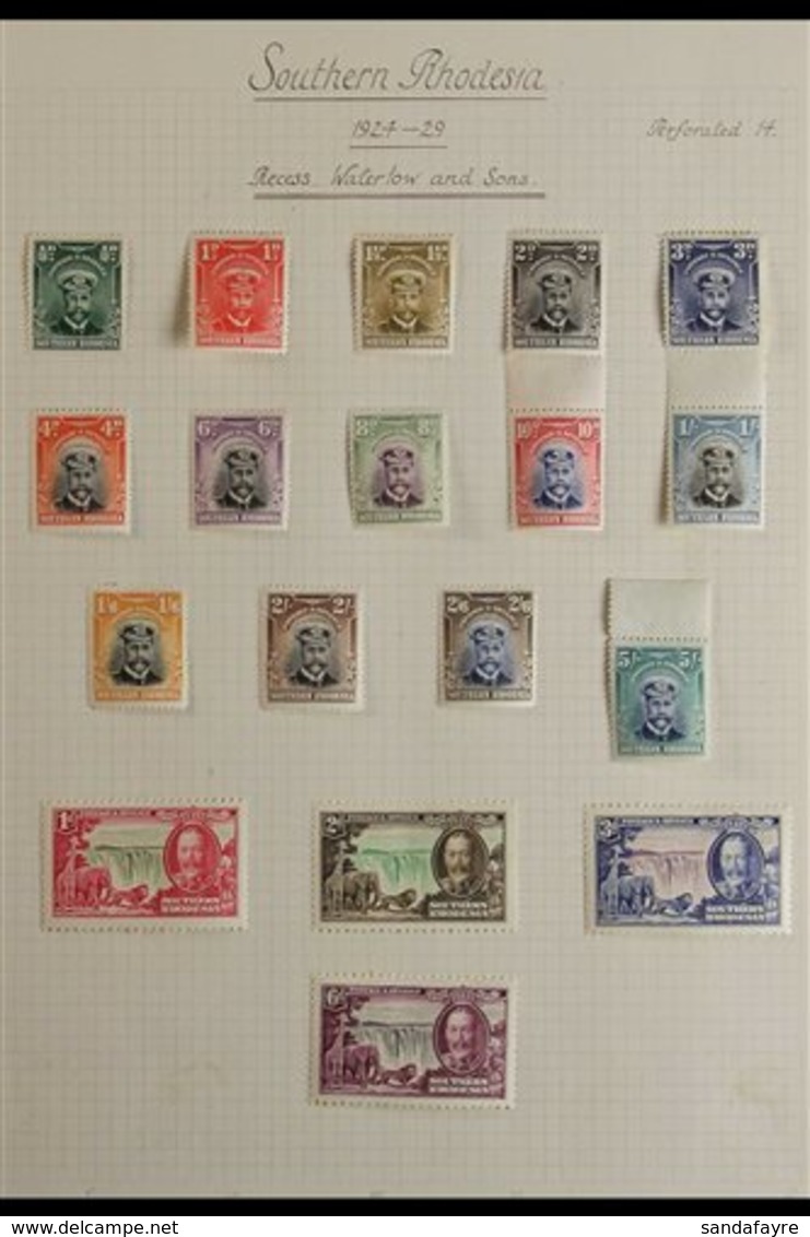 1924-1950 ATTRACTIVE FINE MINT COLLECTION On Leaves, Includes 1924-29 Admiral Set (10d, 1s & 5s Are NHM), 1931-37 Set (e - Rhodésie Du Sud (...-1964)