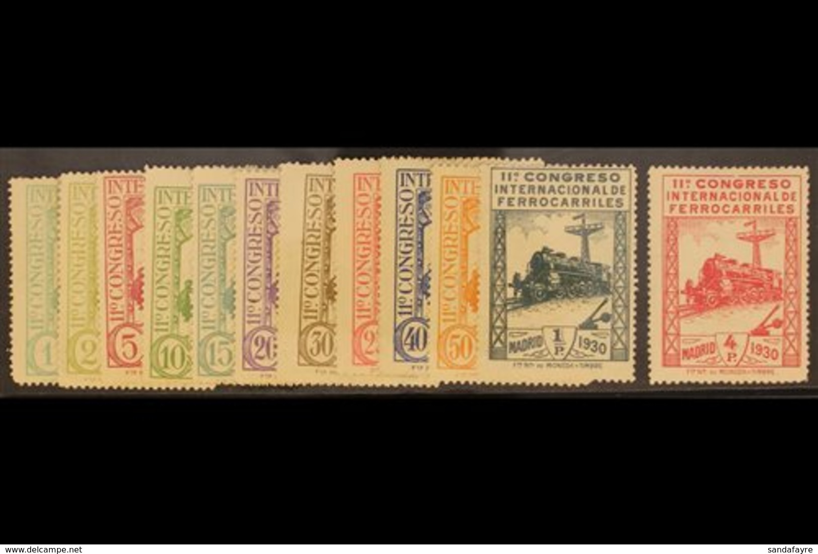 1930 Railway Congress (postage) Set Complete To 4p, SG 534/543, Unused, The 4p Mint With Gum. (12 Stamps) For More Image - Other & Unclassified