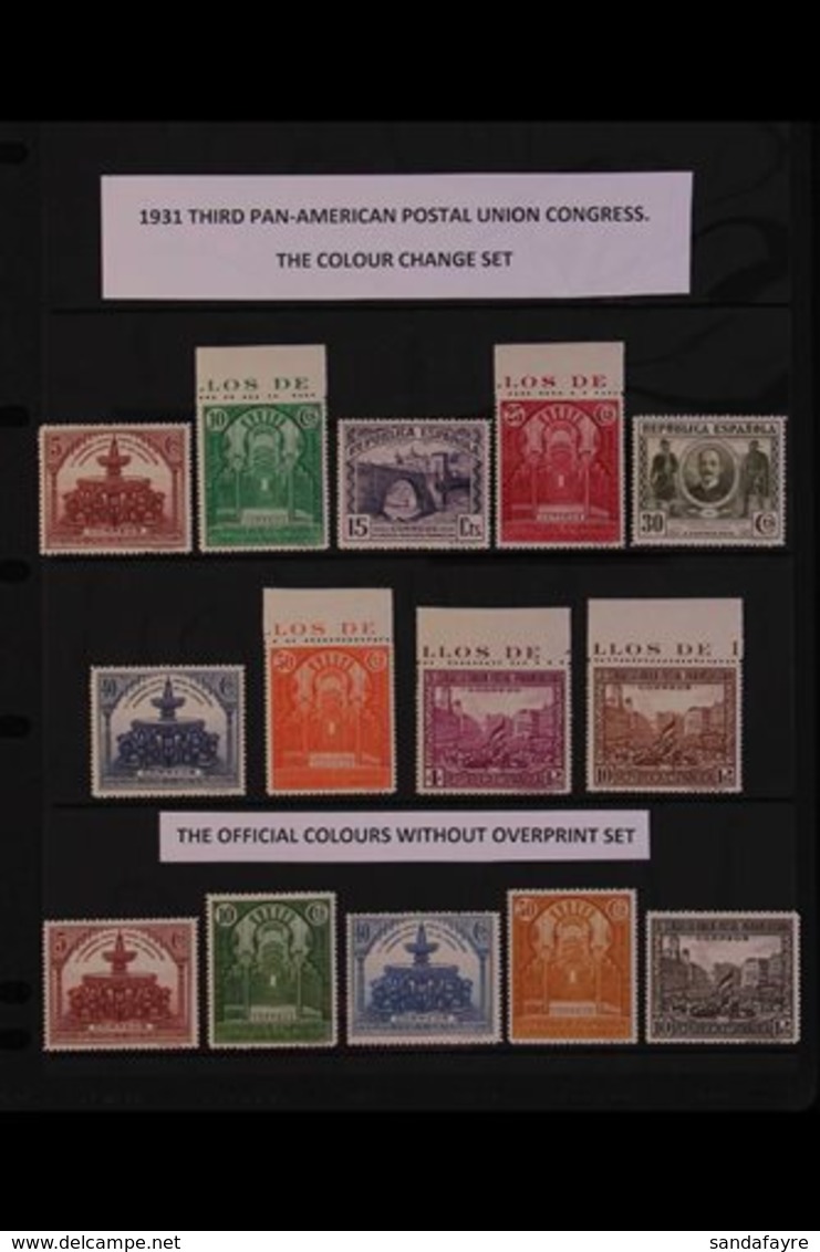 1931 THIRD PAN-AMERICAN POSTAL UNION CONGRESS UNISSUED COLOURS COLLECTION. A Scarce Group Of Superb Never Hinged Mint St - Otros & Sin Clasificación