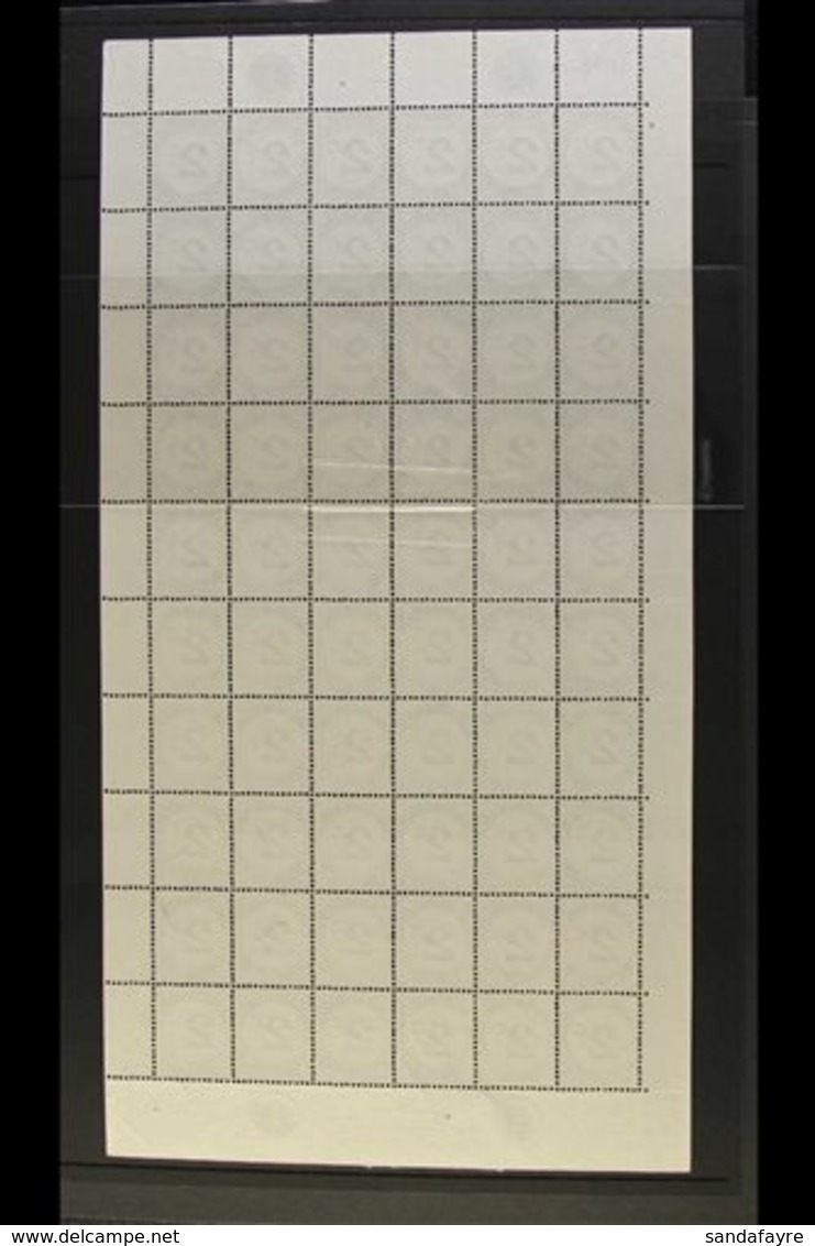 POSTAGE DUES 1947-61 2c Black Chalk Paper Pane Containing "Error St Edwards Crown", SG D26a/D26ac, NHM Pane Of 60 (60) F - Trinidad Y Tobago