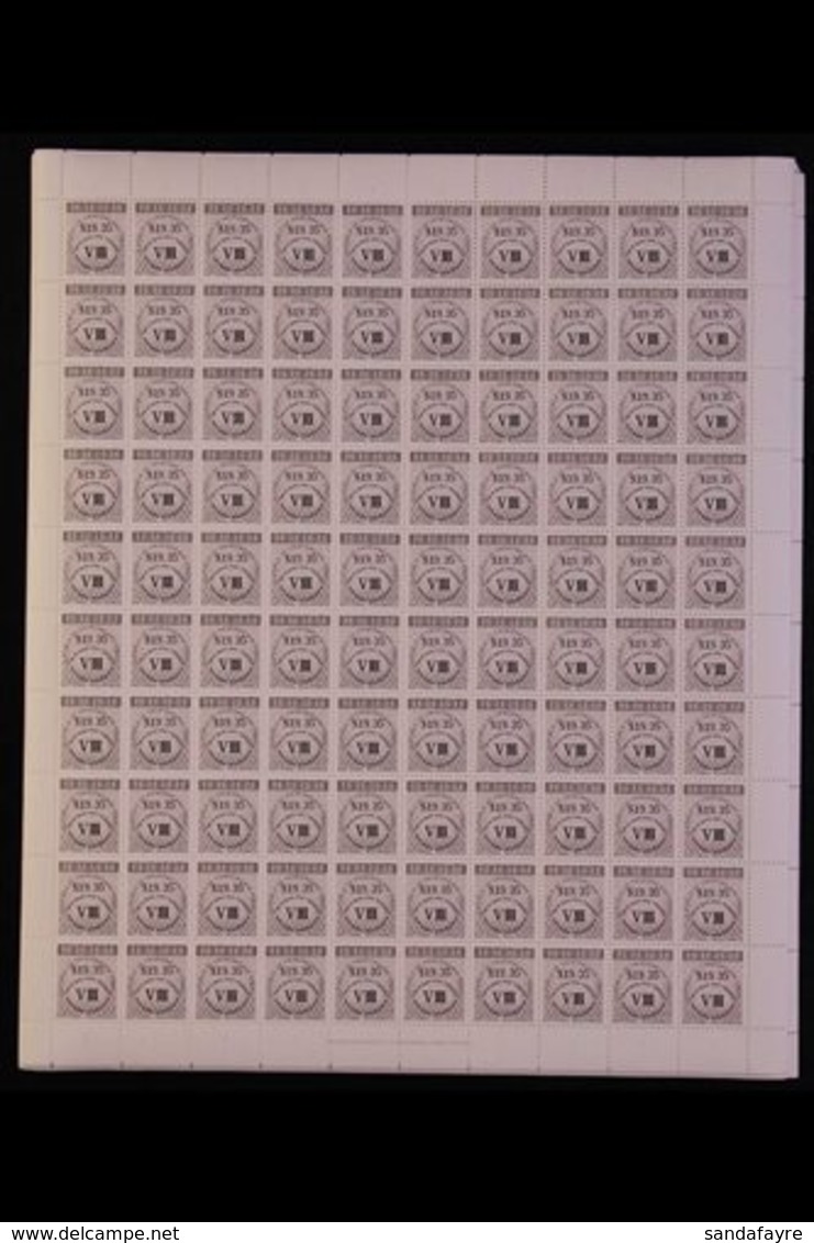 REVENUE C1990 NATIONAL INSURANCE. $19.35 Brown VIII, Barefoot 19, 100 X COMPLETE SHEETS Of 100 Stamps, Never Hinged Mint - Trindad & Tobago (...-1961)