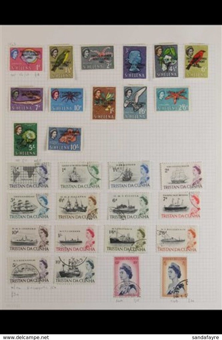 1952-1989 MOSTLY MINT COLLECTION On Leaves, Includes 1963 "Resettlement" Opts Set Mint, 1965-67 Defins Set Used (4d Mint - Tristan Da Cunha