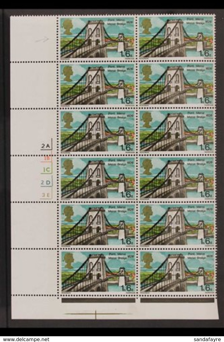 1968 BRIDGES - PLATE FLAW VARIETIES. All Different Group Of Listed Varieties Within Never Hinged Mint Marginal/corner PO - Sonstige & Ohne Zuordnung