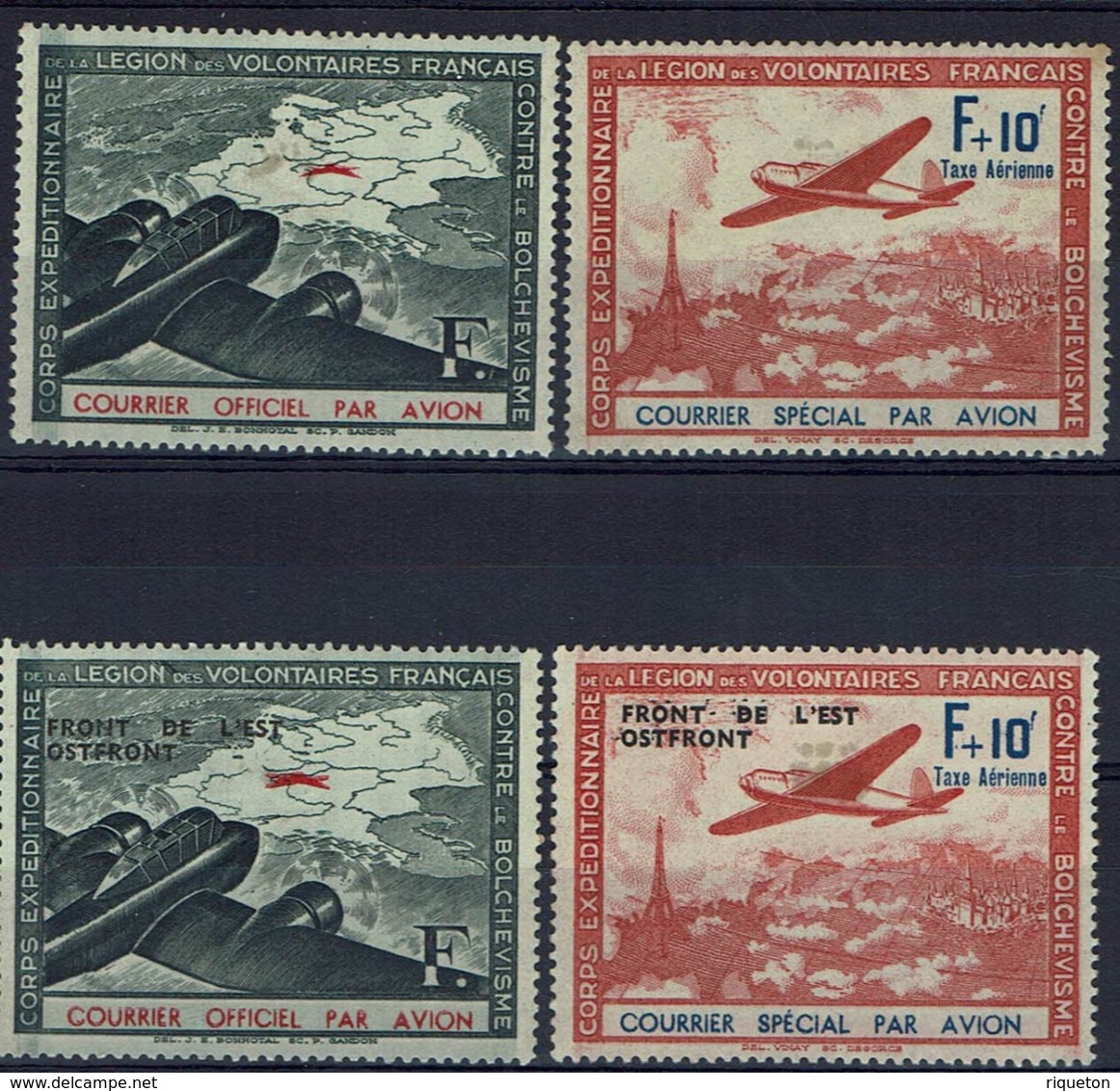 Fr - 1941-42 - L.V.F. Timbres Pour Le Courrier N° 2-5 - Neufs Avec Traces De Charnières - X - B/TB - - Guerre (timbres De)