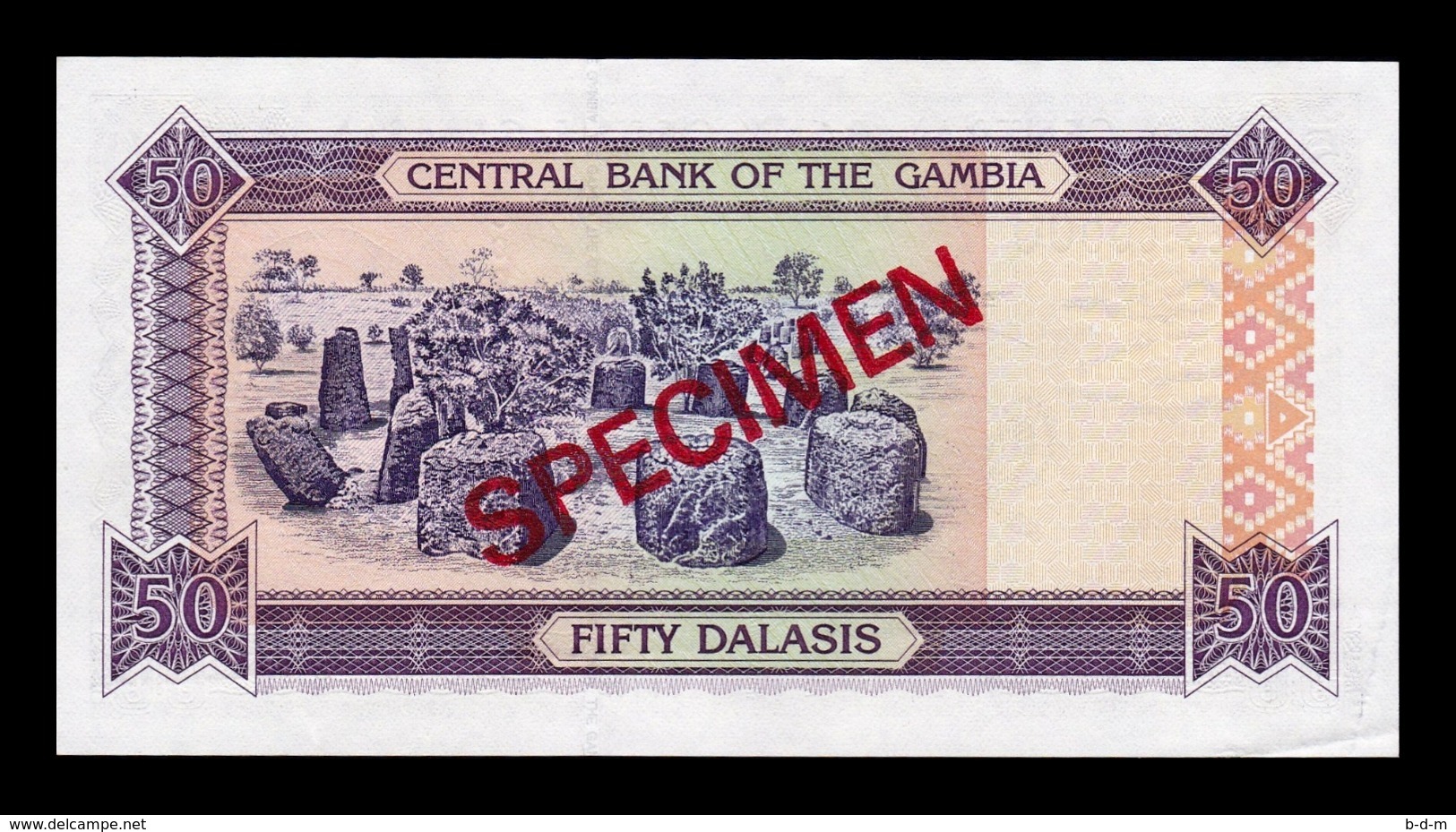 Gambia 50 Dalasis 2001-2005 Pick 23c Specimen SC- AUNC - Gambia