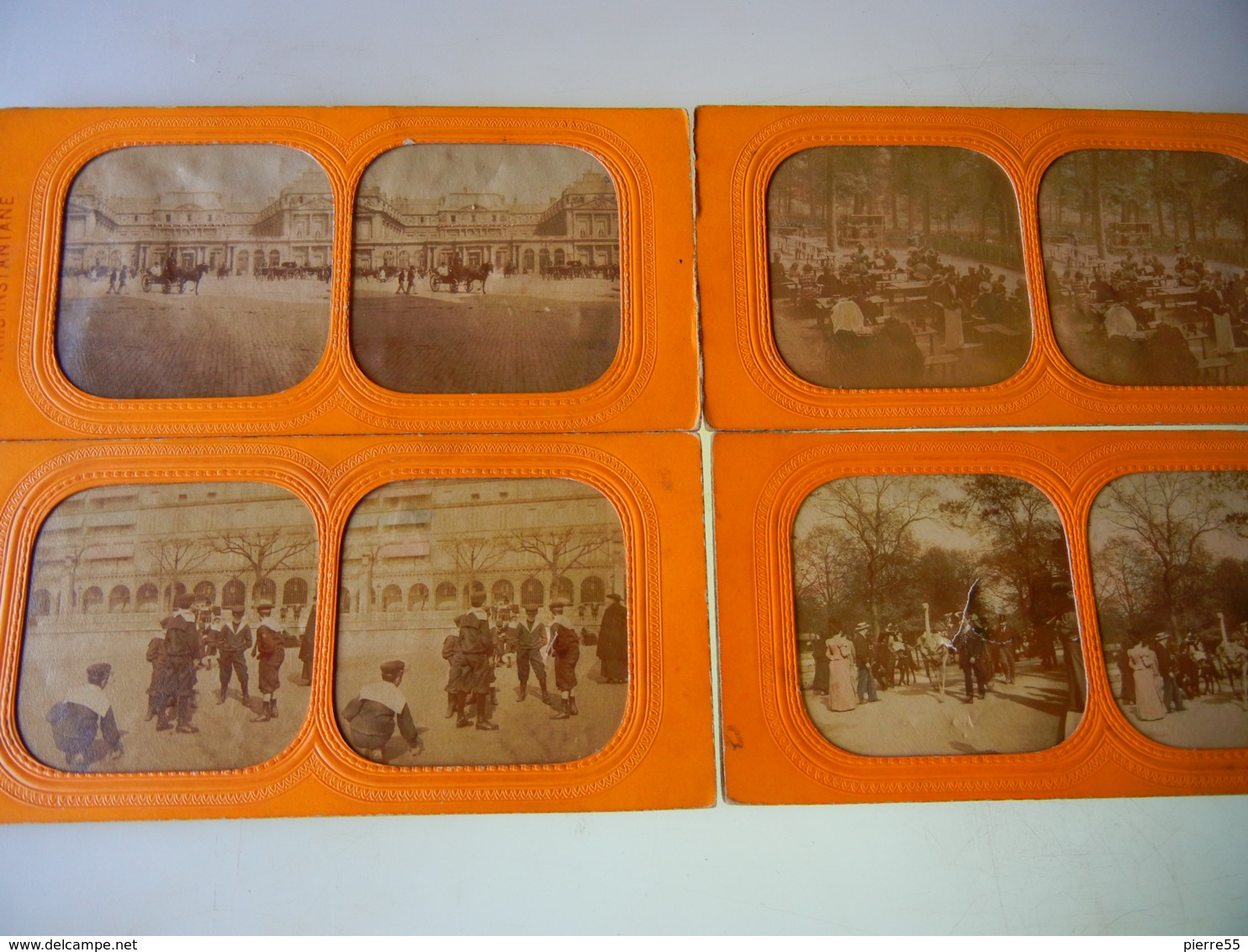 6 STEREOSCOPES SCENES PARISIENNES - COULEUR - N/B - Stereoscopio