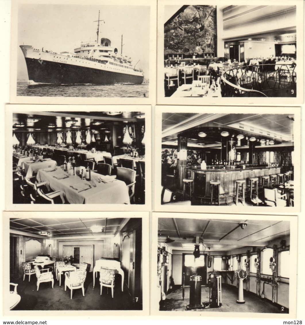 PAQUEBOT "VILLE D'ALGER" CIE GENERALE TRANSATLANTIQUE - CARNET DE 10 PHOTOS Dim 9x6,5 Cms - Bateaux