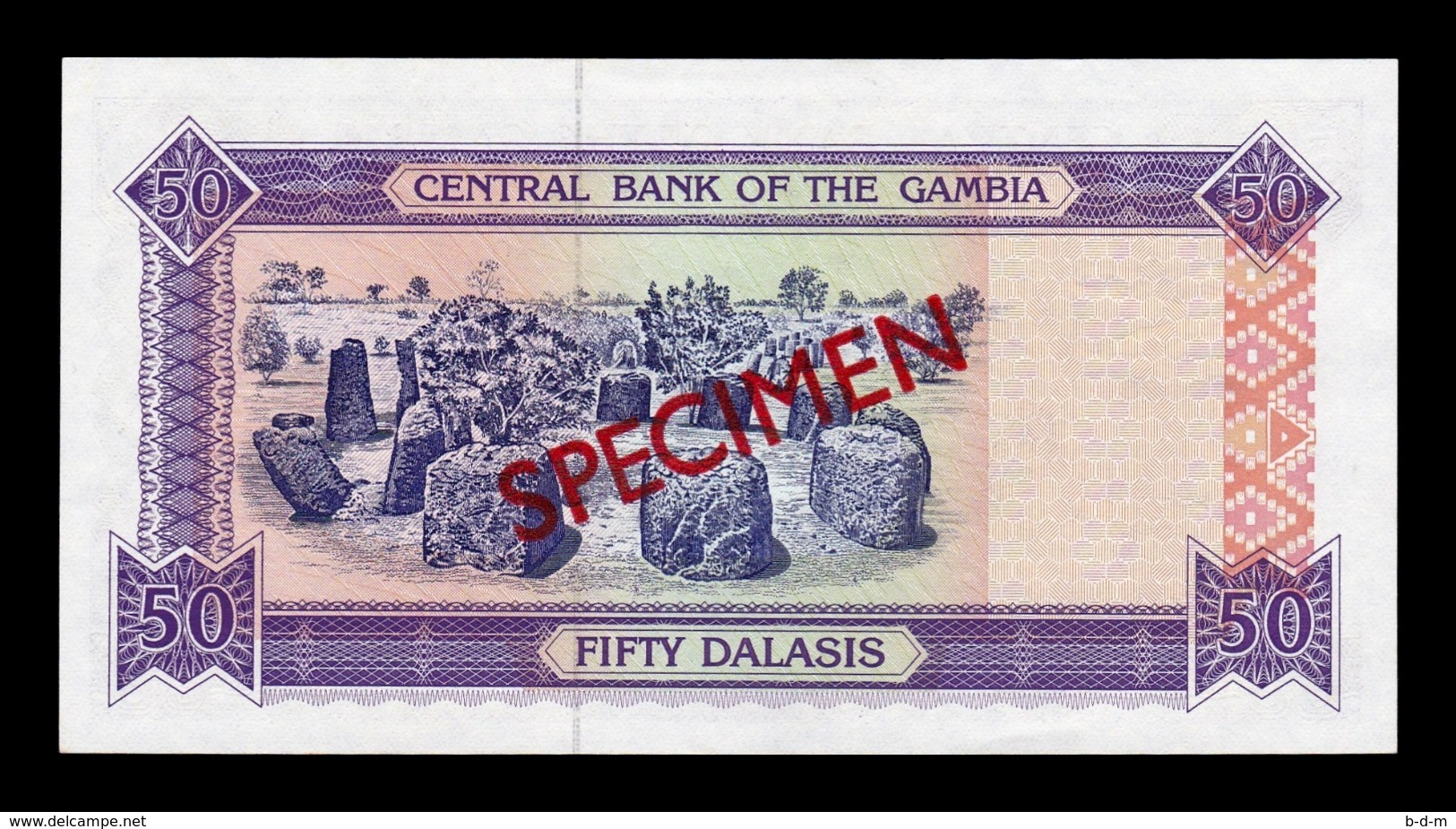 Gambia 50 Dalasis 1996 Pick 19s Specimen SC UNC - Gambia