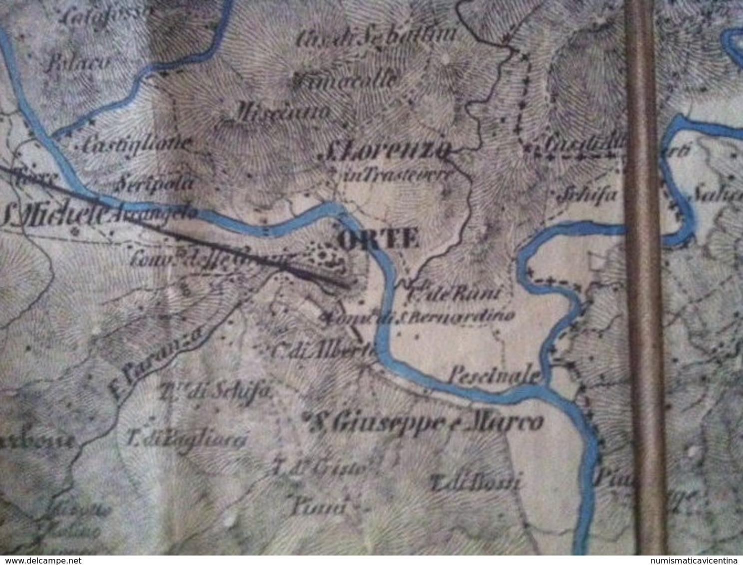 Viterbo Mappa Telata Carta Geografica Fine '800 Cartes Géographiques Geographic Maps - Mapas Geográficas