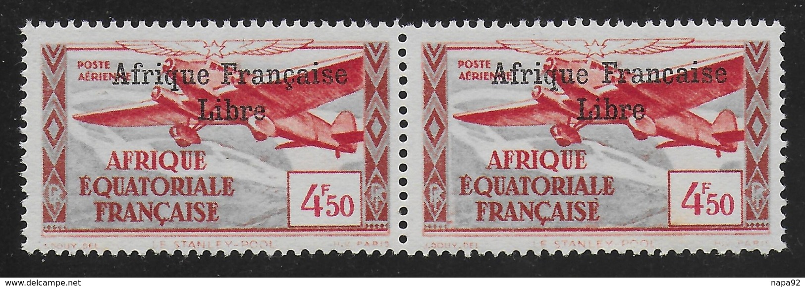 AFRIQUE EQUATORIALE FRANCAISE - AEF - A.E.F. - 1940 - YT PA 17** - VARIETE - SANS CEDILLE - Neufs