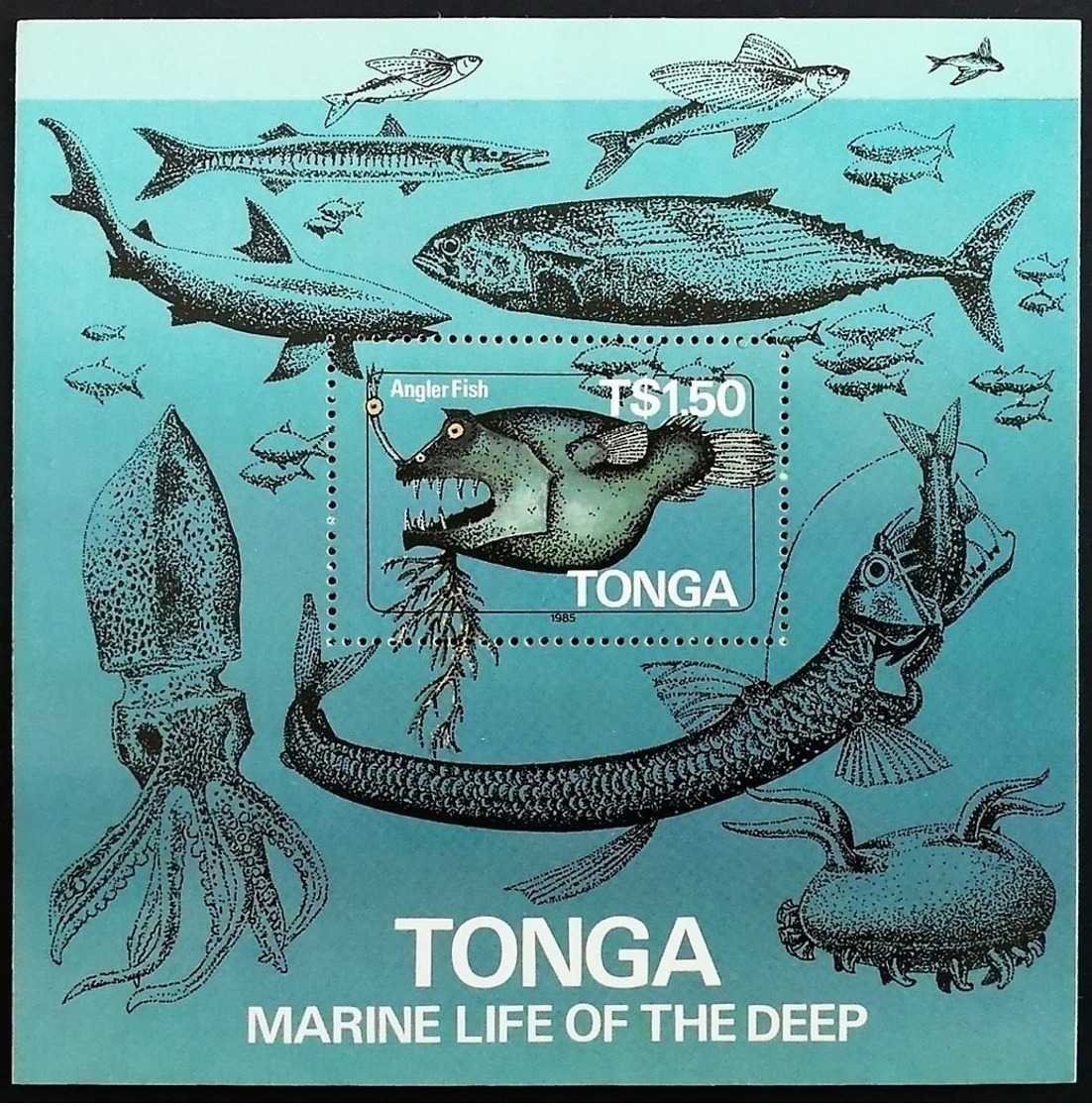 Tonga 1985**Mi.913  Exploration Of The Tonga Trench , MNH [19;174] - Pesci