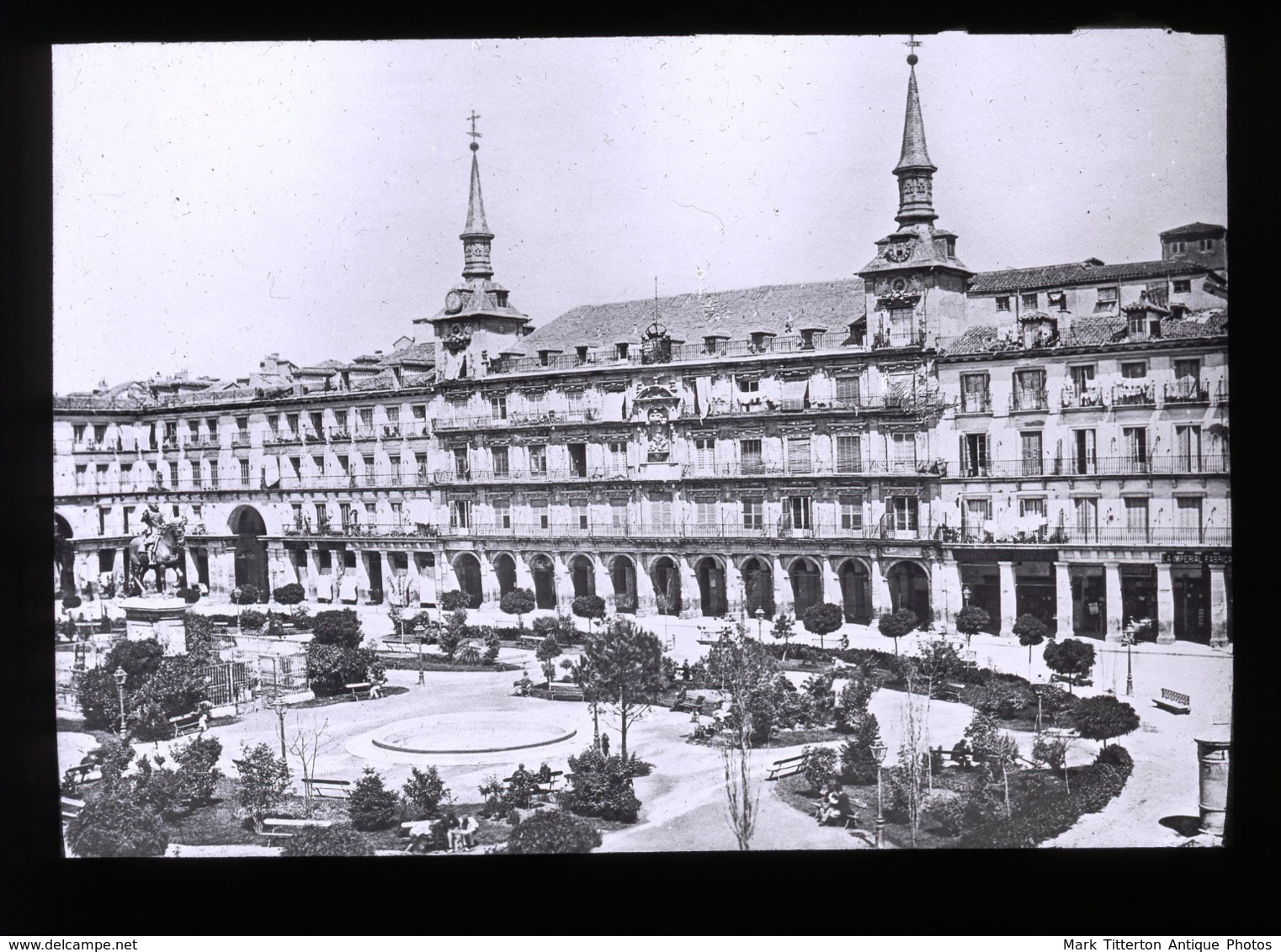 Plaza Mayor Of Madrid SPAIN - Magic Lantern Slide (lanterne Magique) - Glass Slides