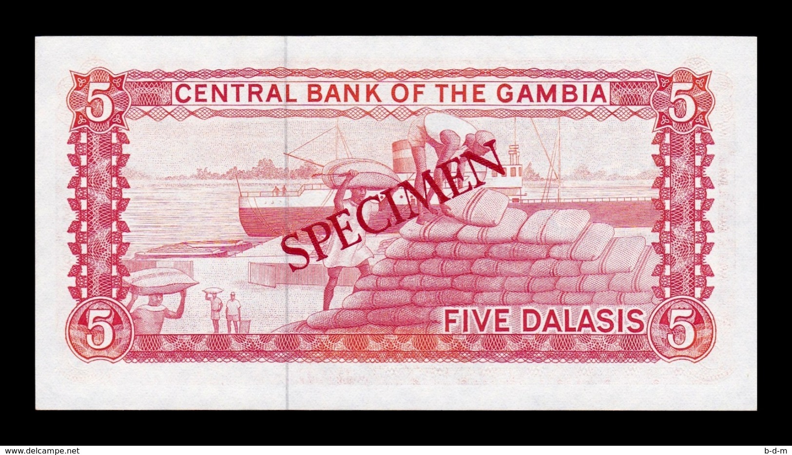 Gambia 5 Dalasis 1987-1990 Pick 9a Specimen SC UNC - Gambie