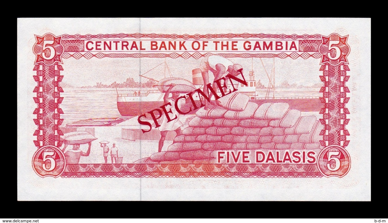 Gambia 5 Dalasis 1987-1990 Pick 9a Specimen SC UNC - Gambia