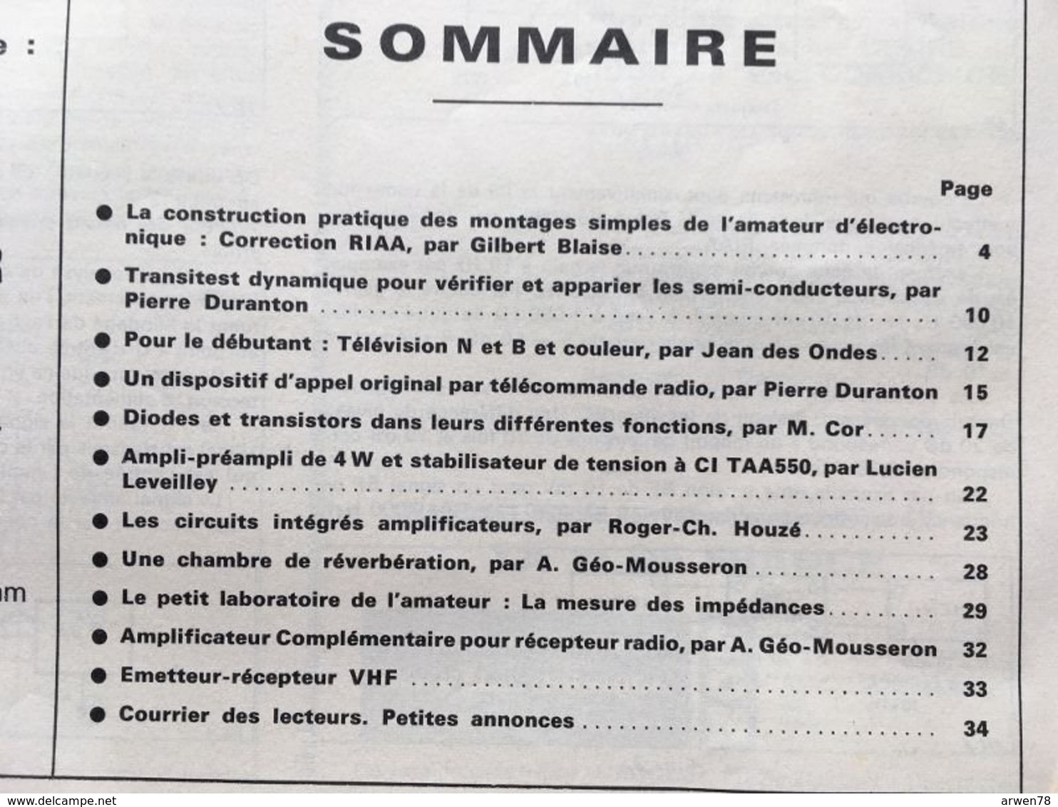 Revue Radio Television Pratique N°1337 Janvier 1972 Voir Sommaire - Informática