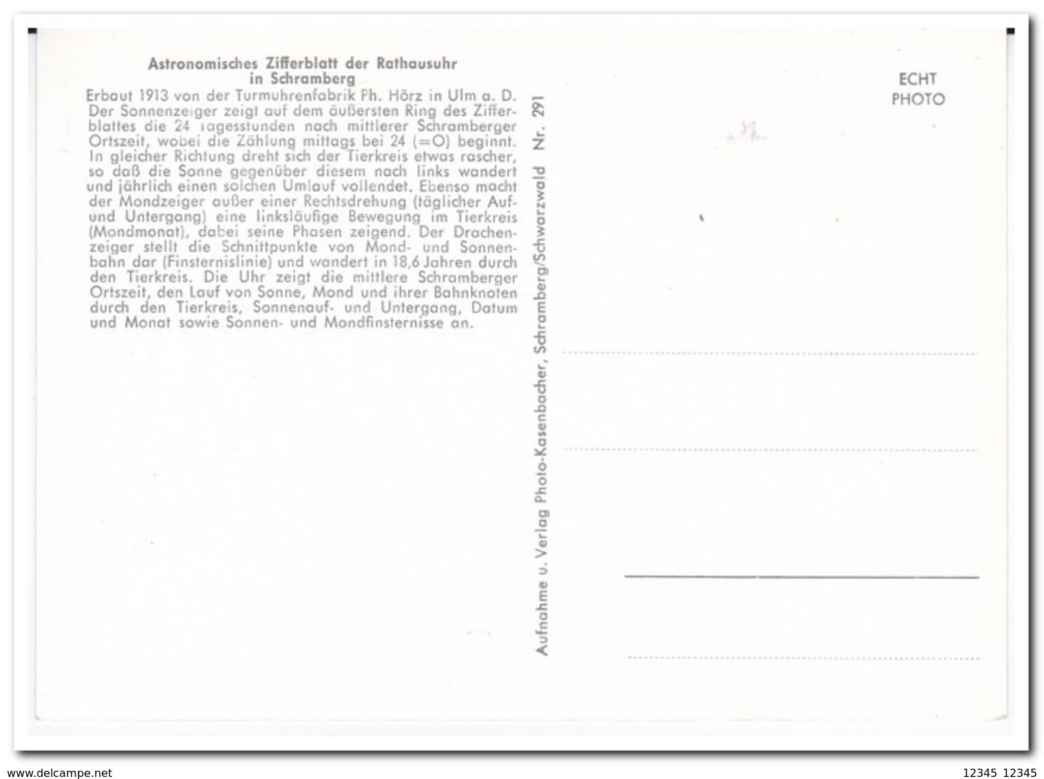 Schramberg, Astronomisches Zifferblatt Der Rathausuhr - Schramberg