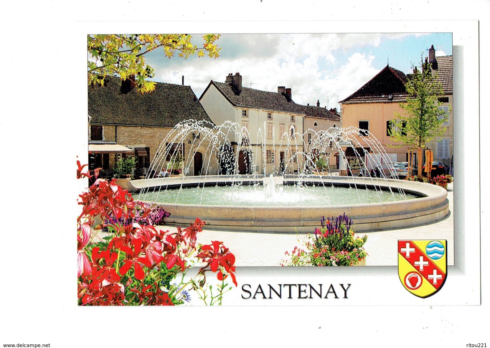 Cpm - 21 - COTE D'OR - SANTENAY - Blason - Fontaine Jet D'eau - - Sonstige & Ohne Zuordnung