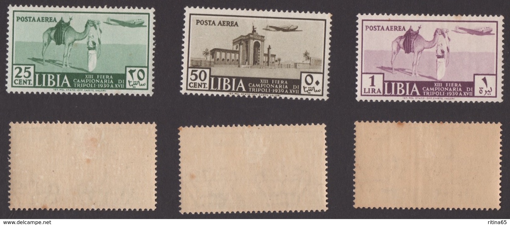 FIERE DI TRIPOLI !!! 1939 LOTTO 3 FRANC. POSTA 13 FIERA DI TRIPOLI !!! A29/30/31 - Libye