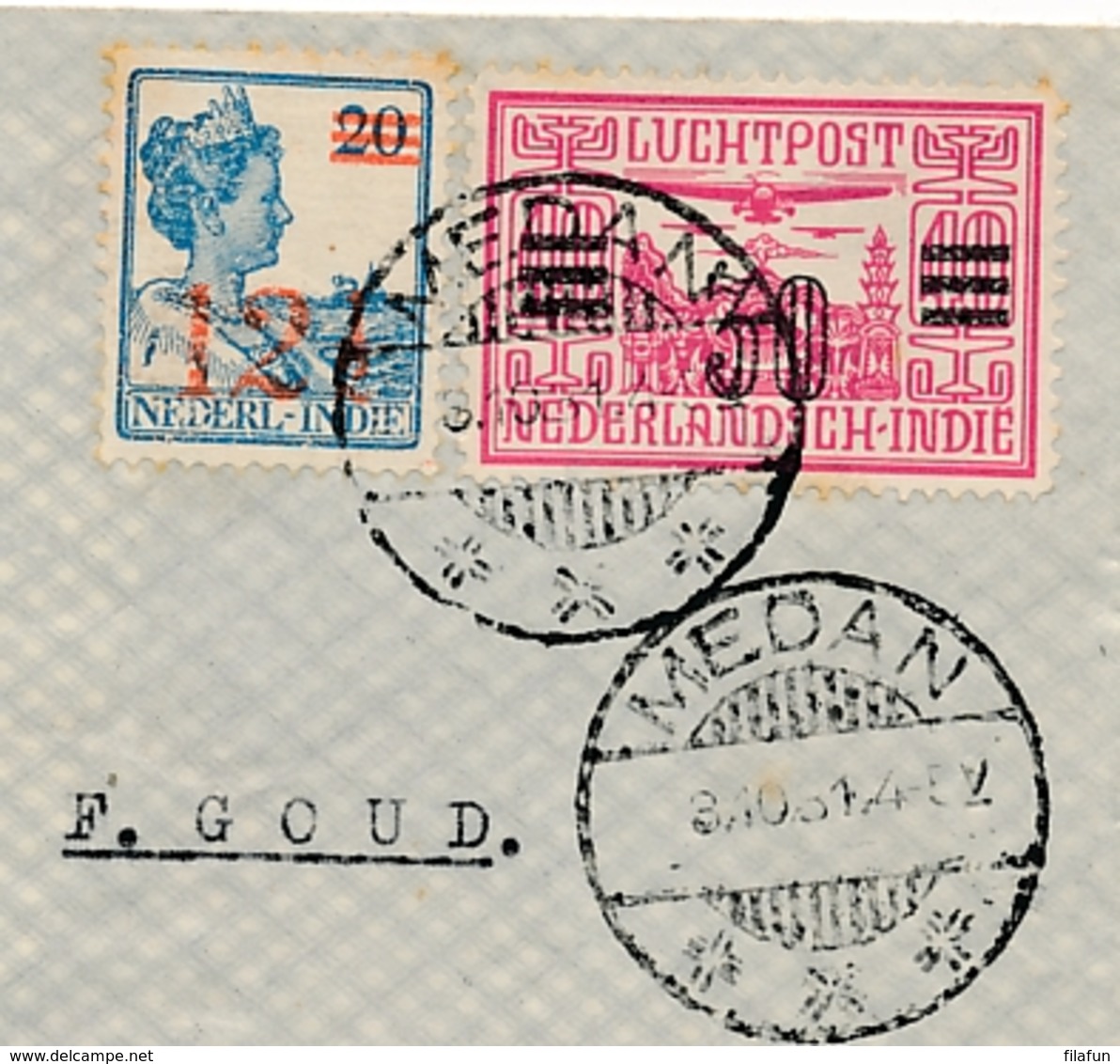 Nederlands Indië - 1931 - 12,5 & 30 Cent Op Cover Met Laatste Vlucht Van De 14-daagse Dienst - Nederlands-Indië