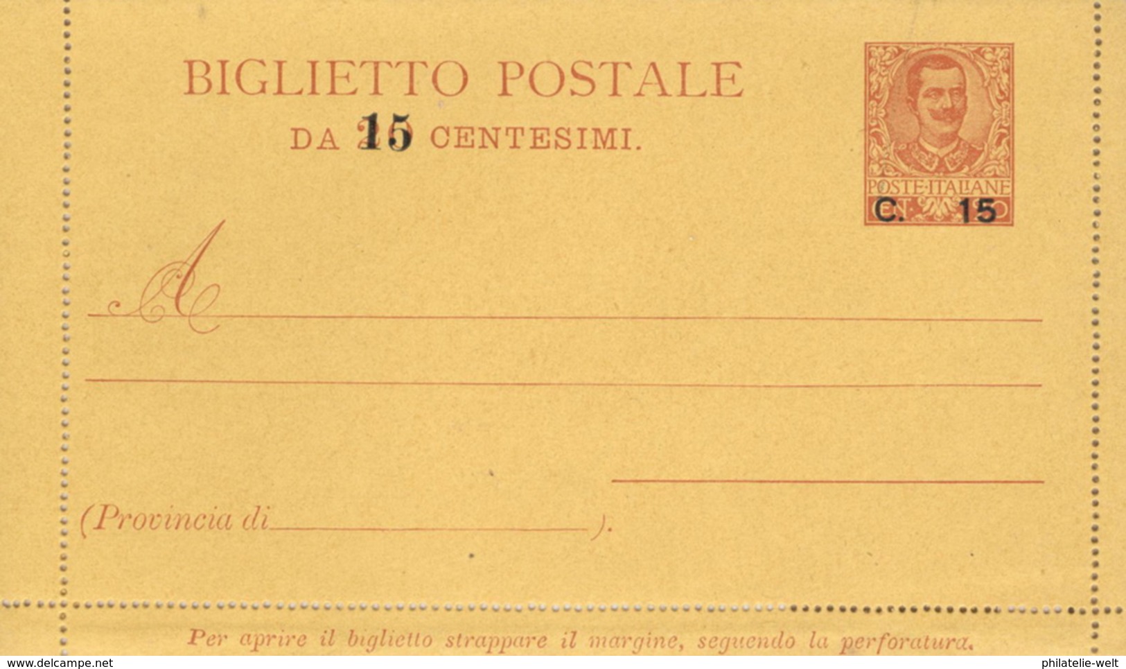 Italien Ganzsache K9 * - Stamped Stationery