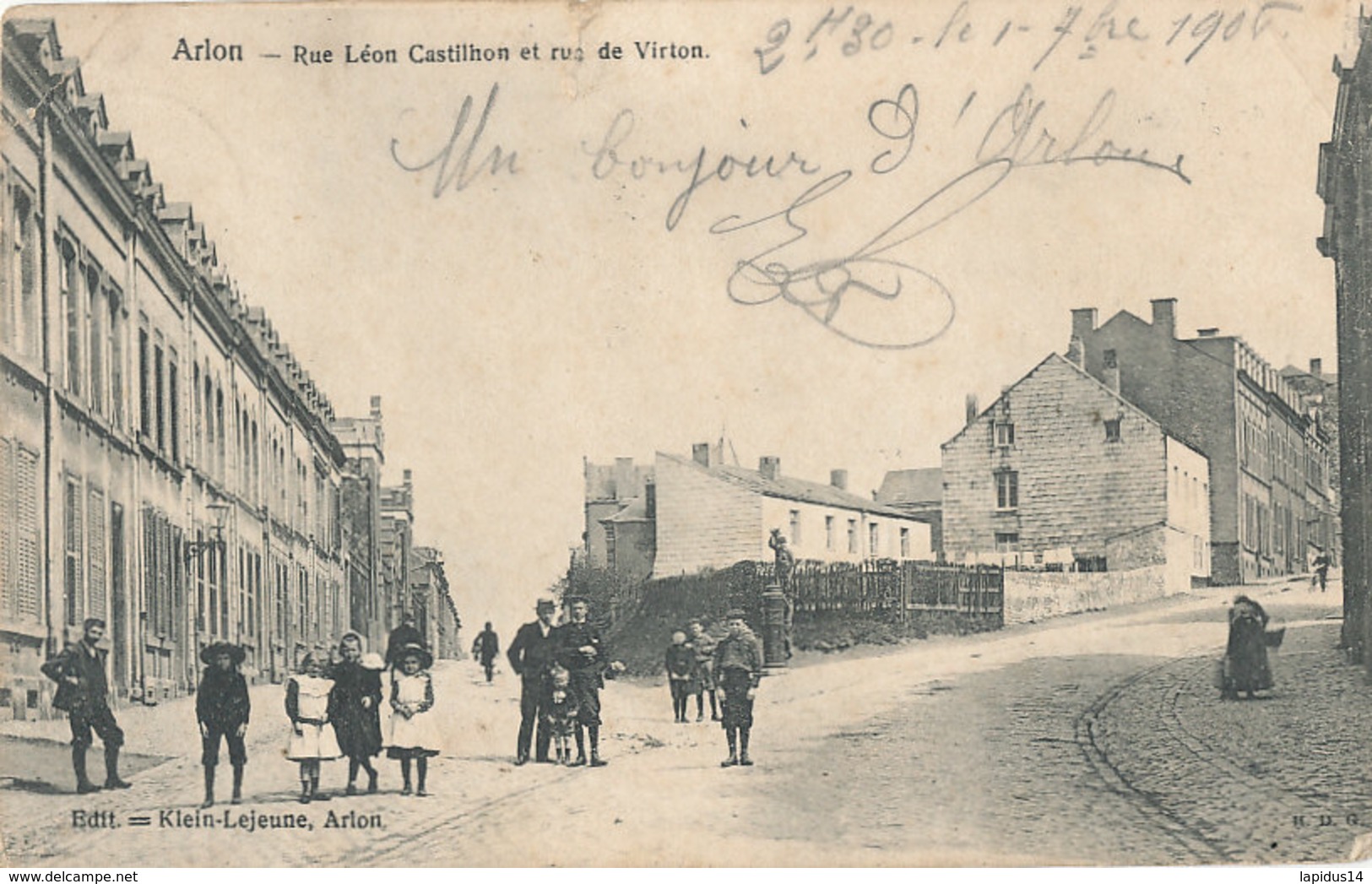 AN 867 /  C P A   - LUXEMBOURG - ARLON  RUE LEON  CASTILHON ET RUE DE VIRTON - Autres & Non Classés