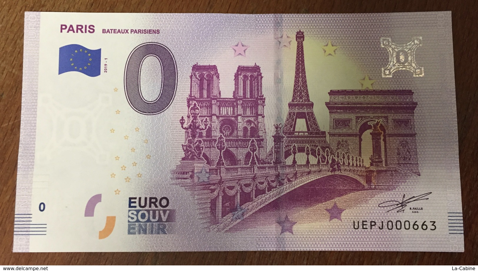 PARIS BATEAUX PARISIENS NOTRE DAME TOUR EIFFEL ARC DE TRIOMPHE BILLETS 0 EURO SOUVENIR 2019 0 EURO SCHEIN MONEY BANKNOTE - Autres & Non Classés