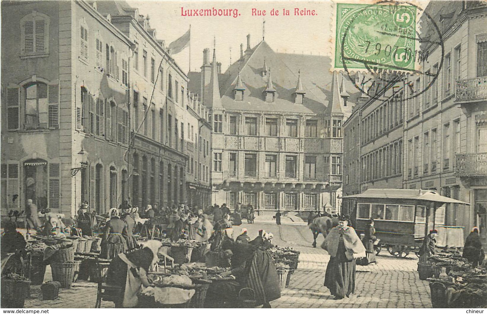 LUXEMBOURG RUE DE LA REINE JOUR DE MARCHE - Lussemburgo - Città