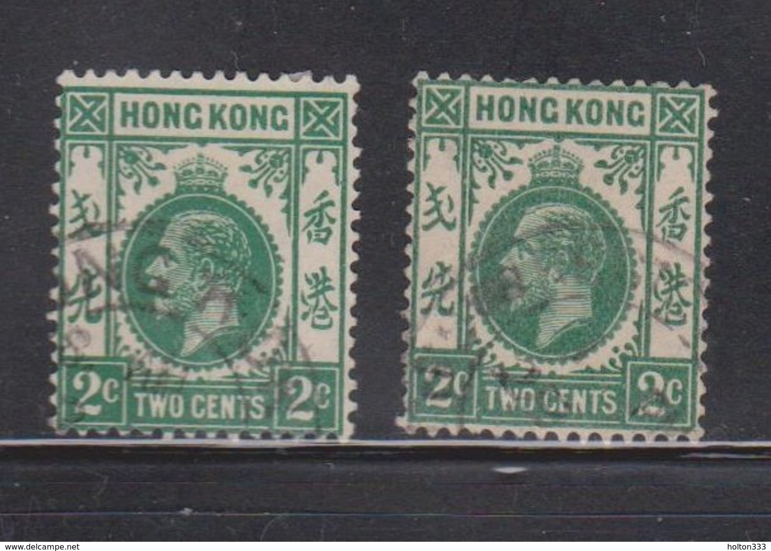 HONG KONG Scott # 110, 130 Used - King George V Watermarks 3 & 4 - Used Stamps