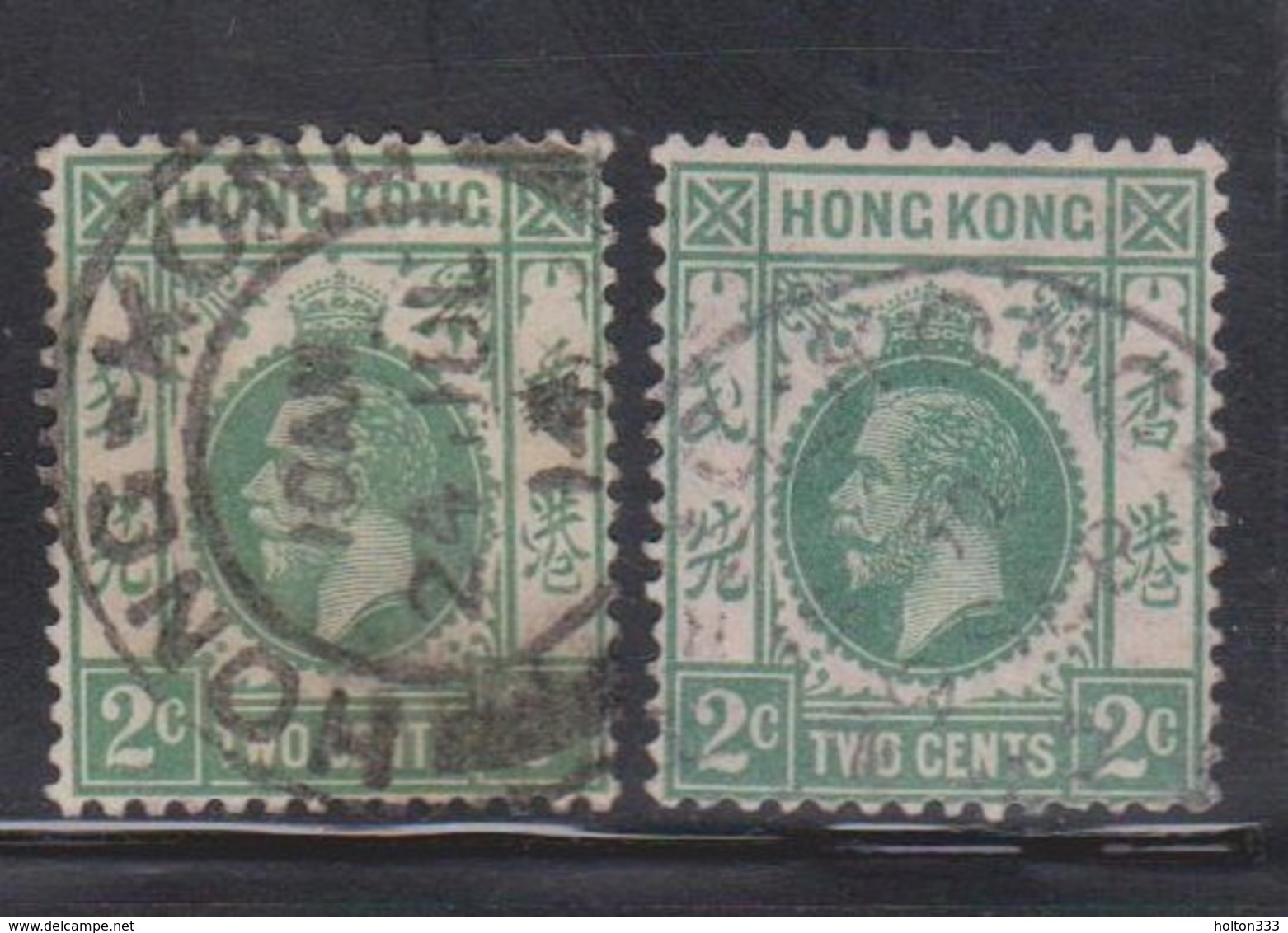 HONG KONG Scott # 110, 130 Used - King George V Watermarks 3 & 4 - Used Stamps