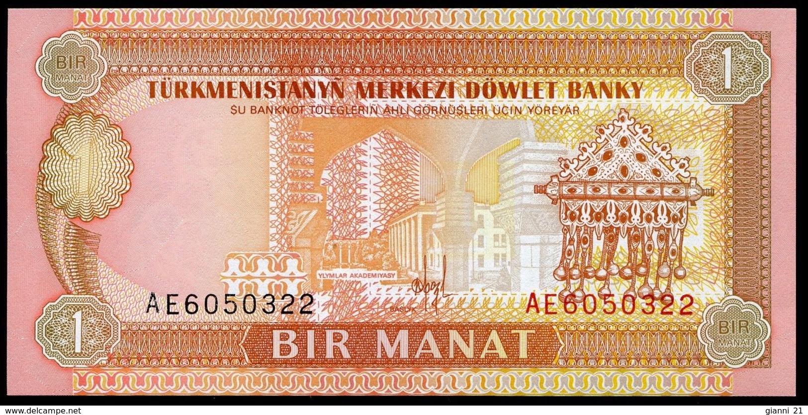 TURKMENISTAN - 1 Manat Nd.(1993) {Türkmenistanyň Merkezi Döwlet Banky} UNC P.1 - Turkménistan