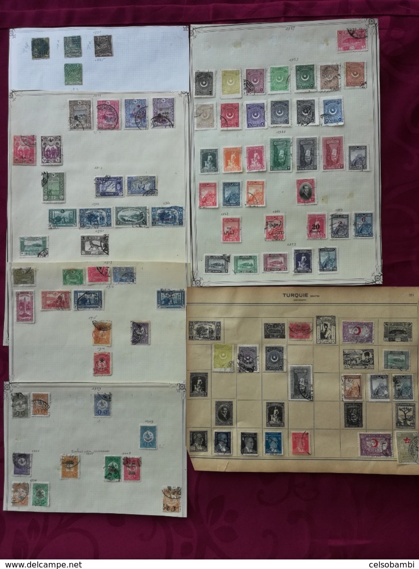 TURKEY 1881-1951 89 STAMPS FROM OLD ALBUM PAGES- UNCHECKED - Usados