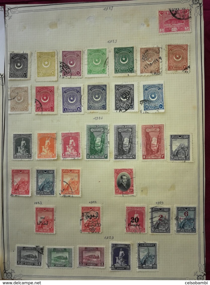 TURKEY 1881-1951 89 STAMPS FROM OLD ALBUM PAGES- UNCHECKED - Gebraucht