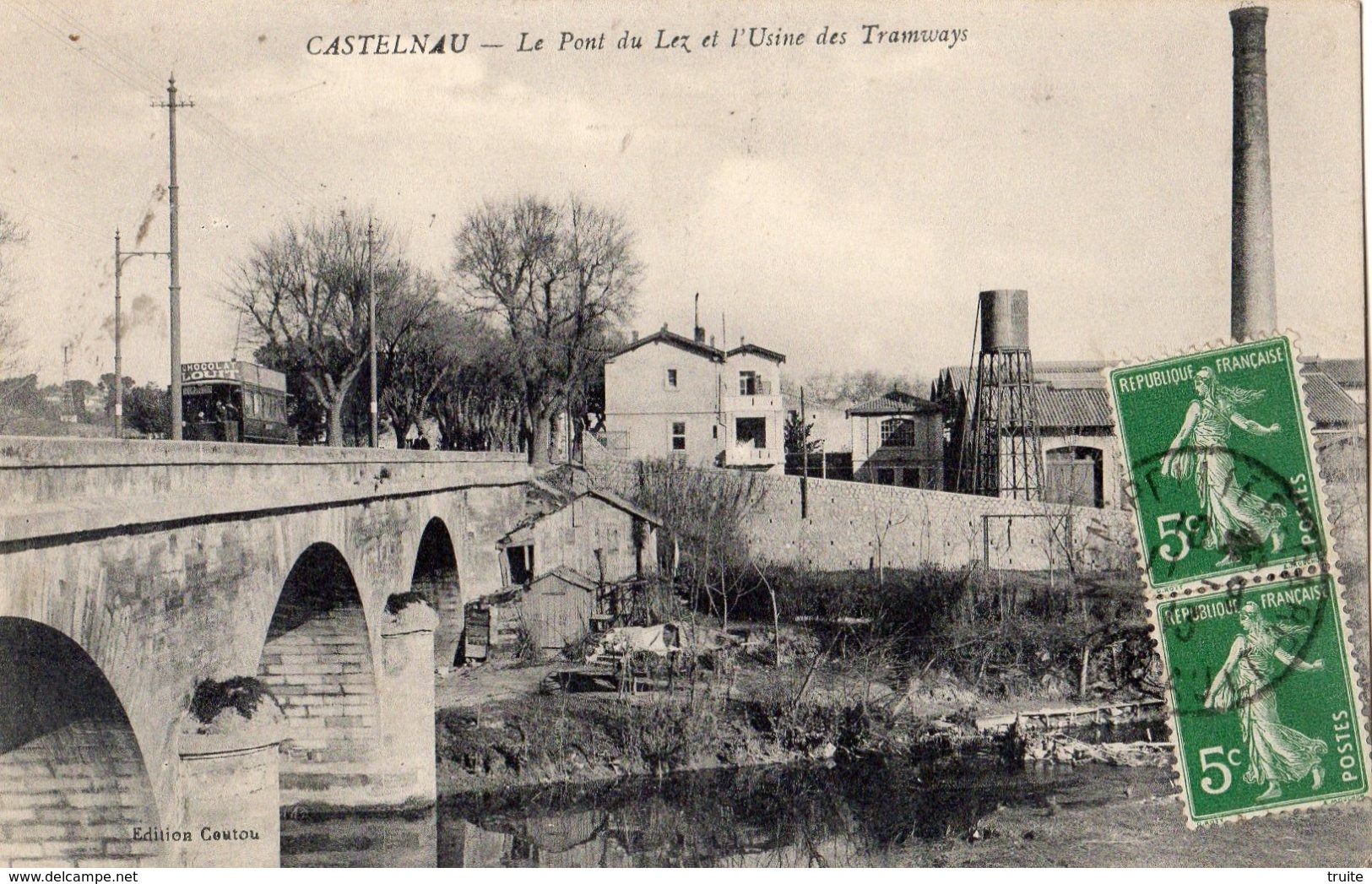 CASTELNAU-LE-LEZ LE PONT DU LEZ ET L'USINE DES TRAMWAYS - Castelnau Le Lez