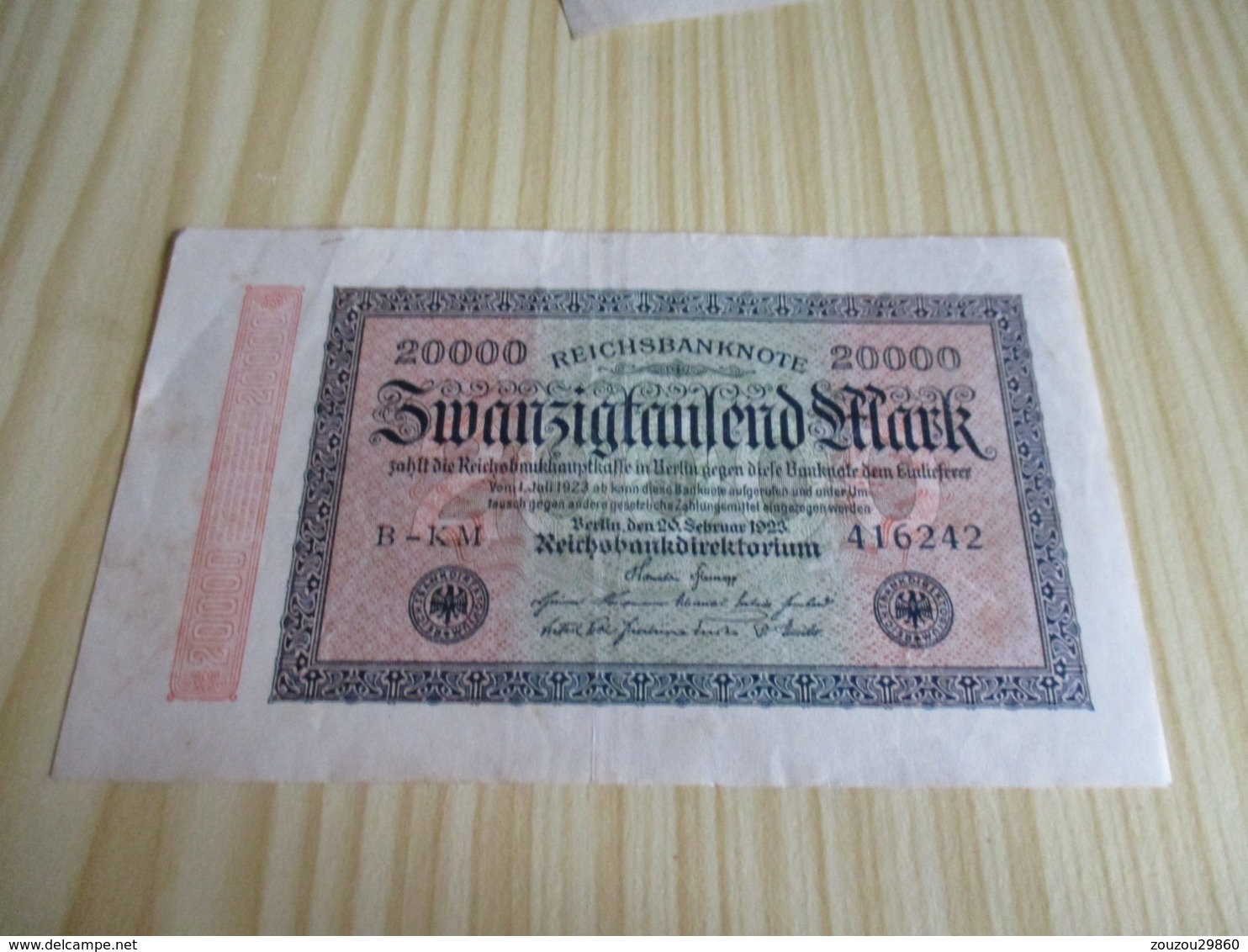 Allemagne.Billet 20000 Mark 20/02/1923. - 20000 Mark