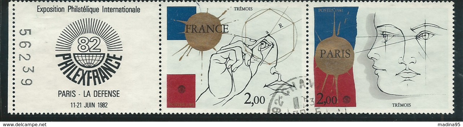 FRANCE: Obl., N°2142A, Paire Avec Logo, TB - Gebraucht