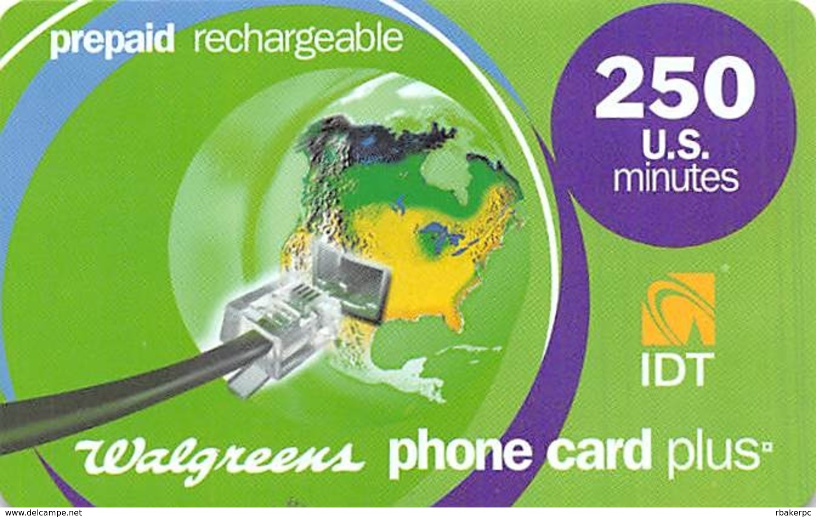 Walgreens Phone Card Plus - 250 US Minutes - IDT - Other & Unclassified