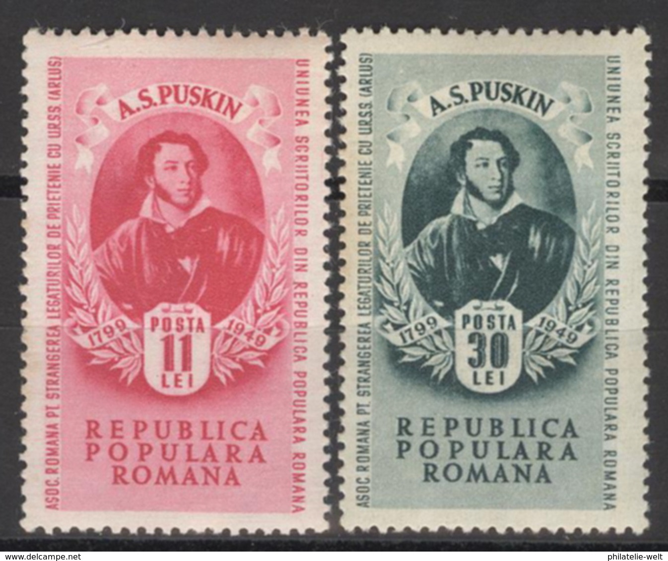 Rumänien 1187/88 ** Postfrisch Puschkin - Unused Stamps