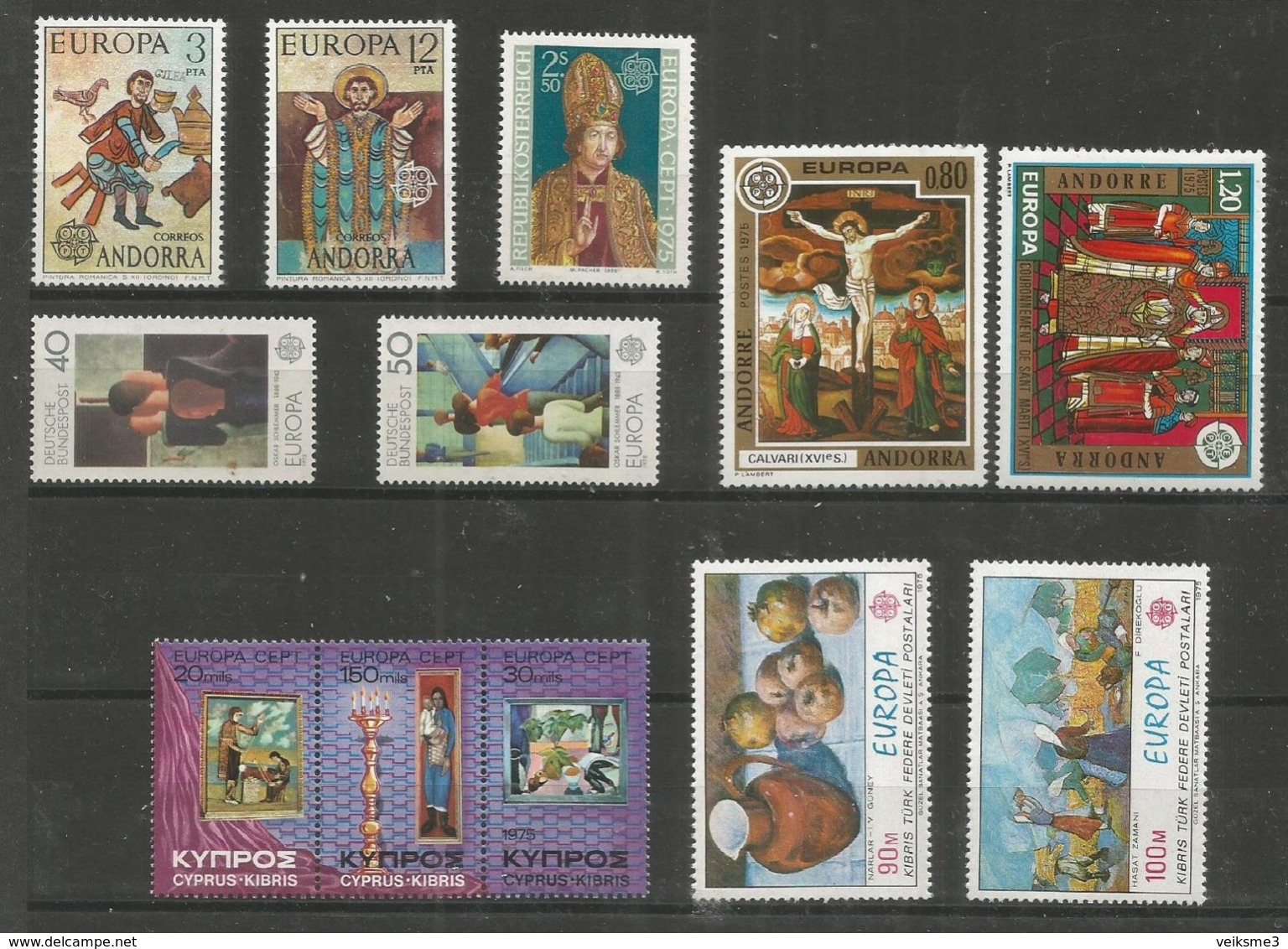 12 Stamps DIFFERENT - MNH - Europa-CEPT - Art - 1975 - 1975