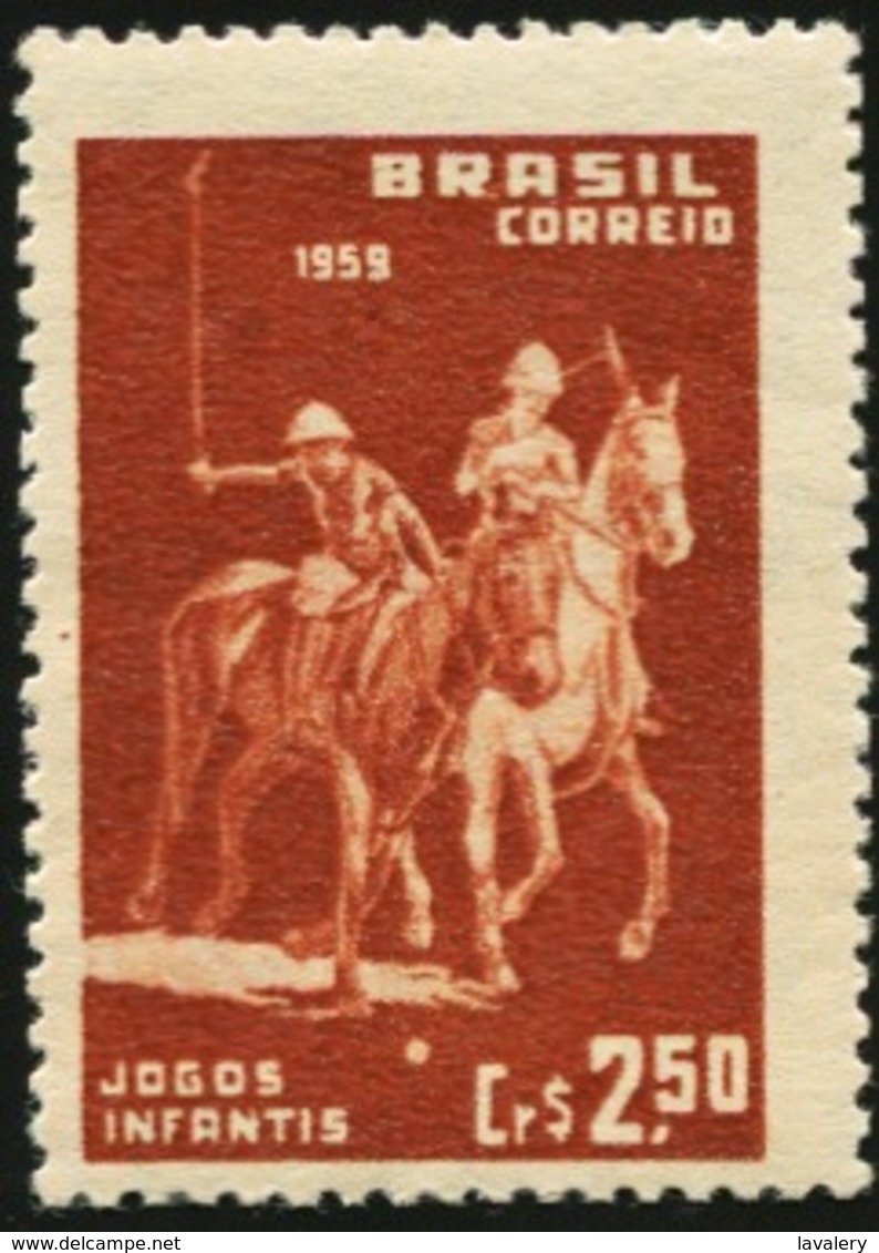 BRAZIL 1959 9th Children's Games Rio De Janeiro Boy Polo Horse Horses Animals Fauna MNH - Horses