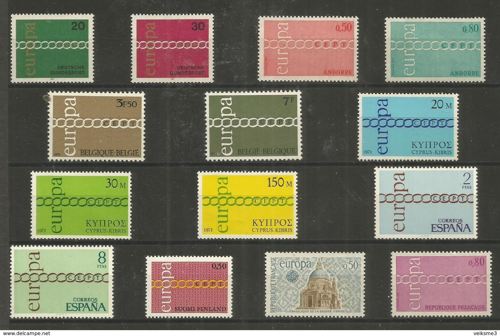 14 Stamps DIFFERENT - MNH - Europa-CEPT - Art - 1971 - 1971