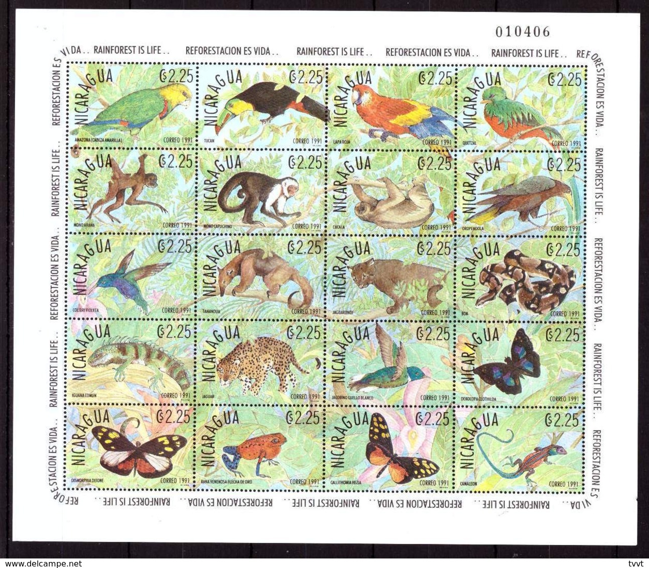 Nicaragua, 1991. Fauna - Sonstige & Ohne Zuordnung