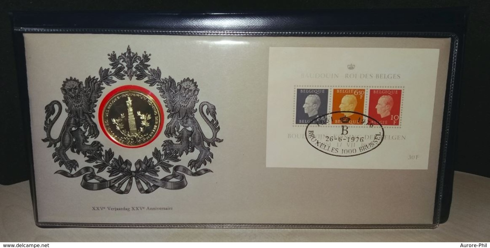 Timbre-Médaille Roi Baudouin 25 Ans De Règne 1951-1976 - Numisletter