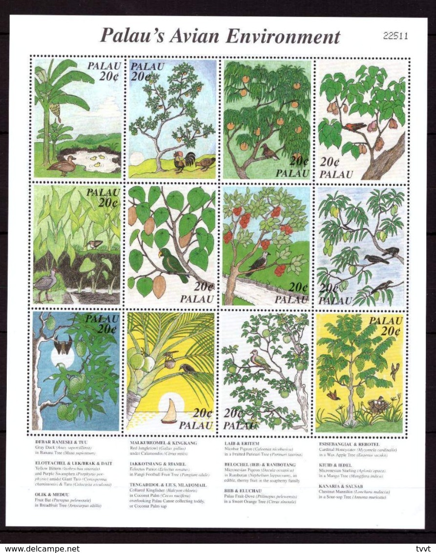 Palau. [pal9711] Birds, Plants (s\s) - Sonstige & Ohne Zuordnung