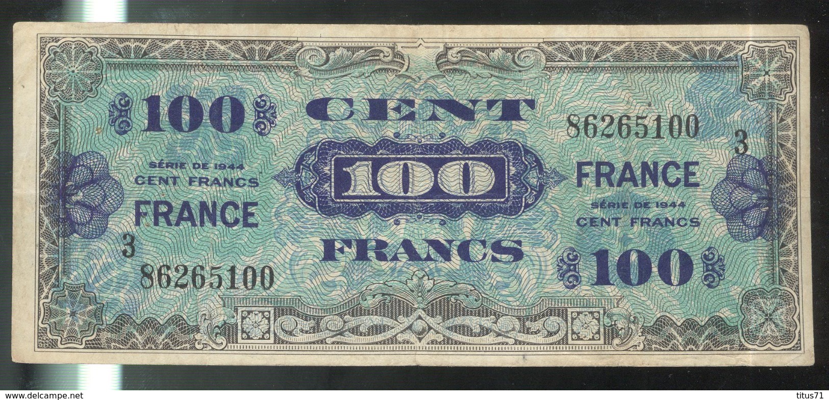 Billet 100 Francs Verso France 1945 Série 3 - 1945 Verso France