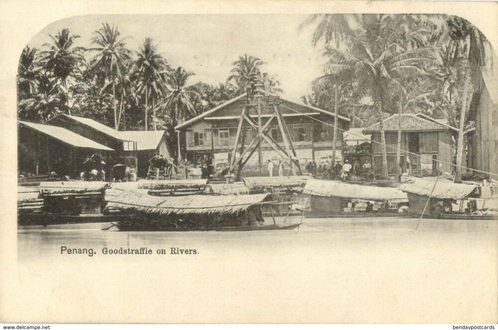 Malay Malaysia, PENANG, Goodstraffie On Rivers (1899) Postcard - Malaysia