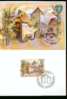 LIECHTENSTEIN CARTE MAXIMUM NUM.YVERT 722 CHATEAU GUTENBERG - Maximumkarten (MC)