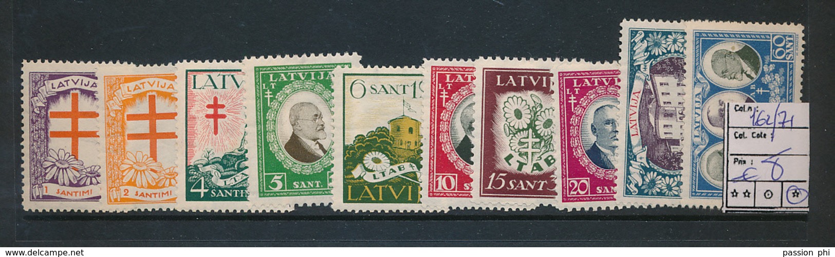 LATVIA YVERT 162/171 LH - Lettonie