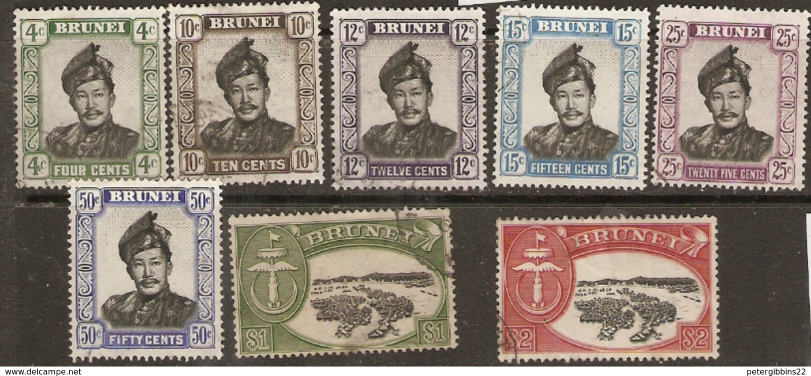 Brunei   1952  Various Values To $2   Fine Used - Brunei (...-1984)